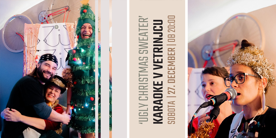 Ugly christmas sweatwr karaoke v Vetrinjcu